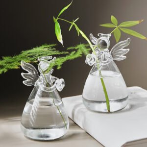 Glass Hanging Angel Flower Plant Vase